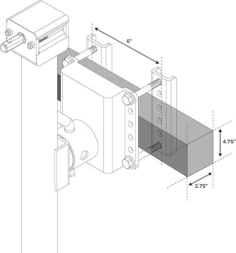 Miniatura 9 de Trailer Valet JX5 - Gato de remolque de montaje lateral, capacidad de 5,000 libras con manivela accionada por taladro, soporte de montaje en tubo,