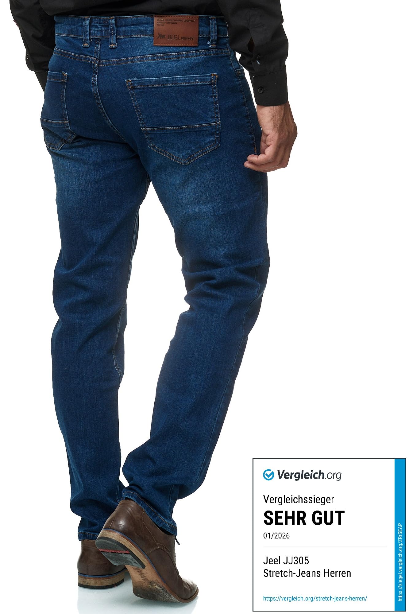 JEEL Jeans da Uomo - Taglio Regular Dritto - Elasticizzata - Jeans Basic Lavato