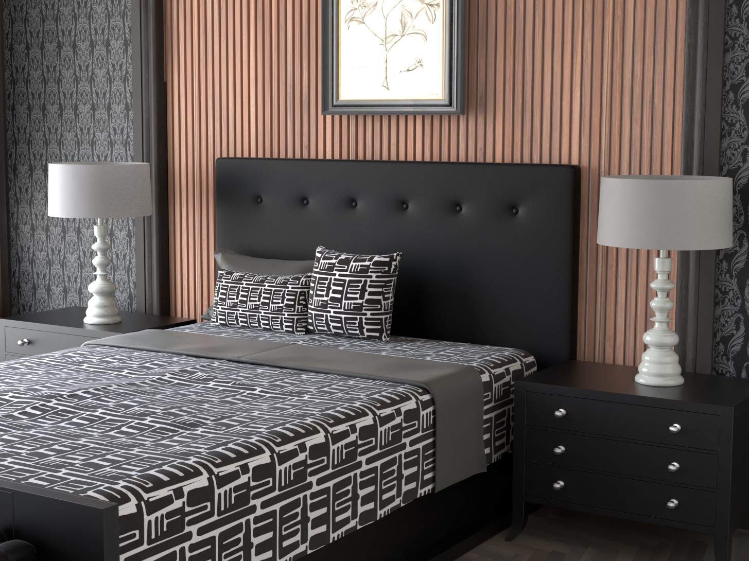 LA WEB DEL COLCHON Cabecero tapizado Marco para Cama de 120 (130 x 120 cms) Negro | Cabezal Cama | Cama Matrimonio | Cama Juvenil