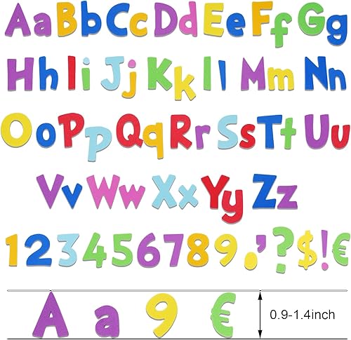 Miniatura 2 de AnyDesign 680 calcomanías coloridas de espuma de letras y números, autoadhesivas, calcomanías decorativas para manualidades, tarjetas de