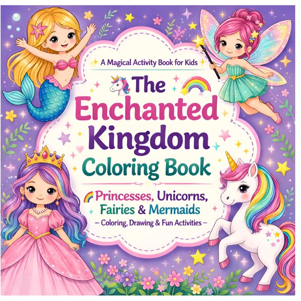 The Enchanted Kingdom Coloring Book: Coloring, Drawing & Fun Activities Book for Kids Ages 4–8