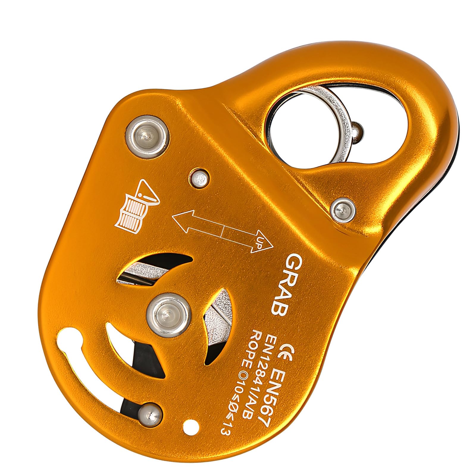 Fuerte soporte de cuerda de metal, dispositivo de seguridad de caída, textura de aleación de aluminio, adecuado para escalada de montaña segura y eficiente, mosquetón de bloqueo automático