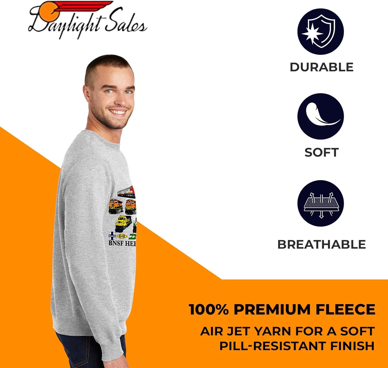 Daylight Sales BNSF Heritage Authentic Railroad Sweatshirt [14] - Image 2