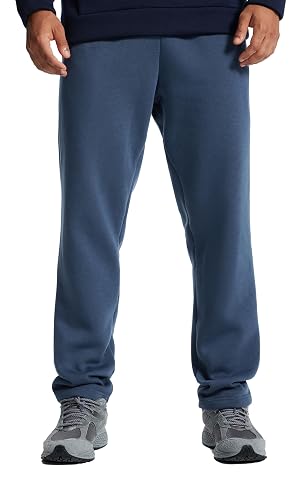 Mens Sweatpants Lounge Cotton Casual Sweat Pants Straight Leg Open Bottom Joggers with Pockets