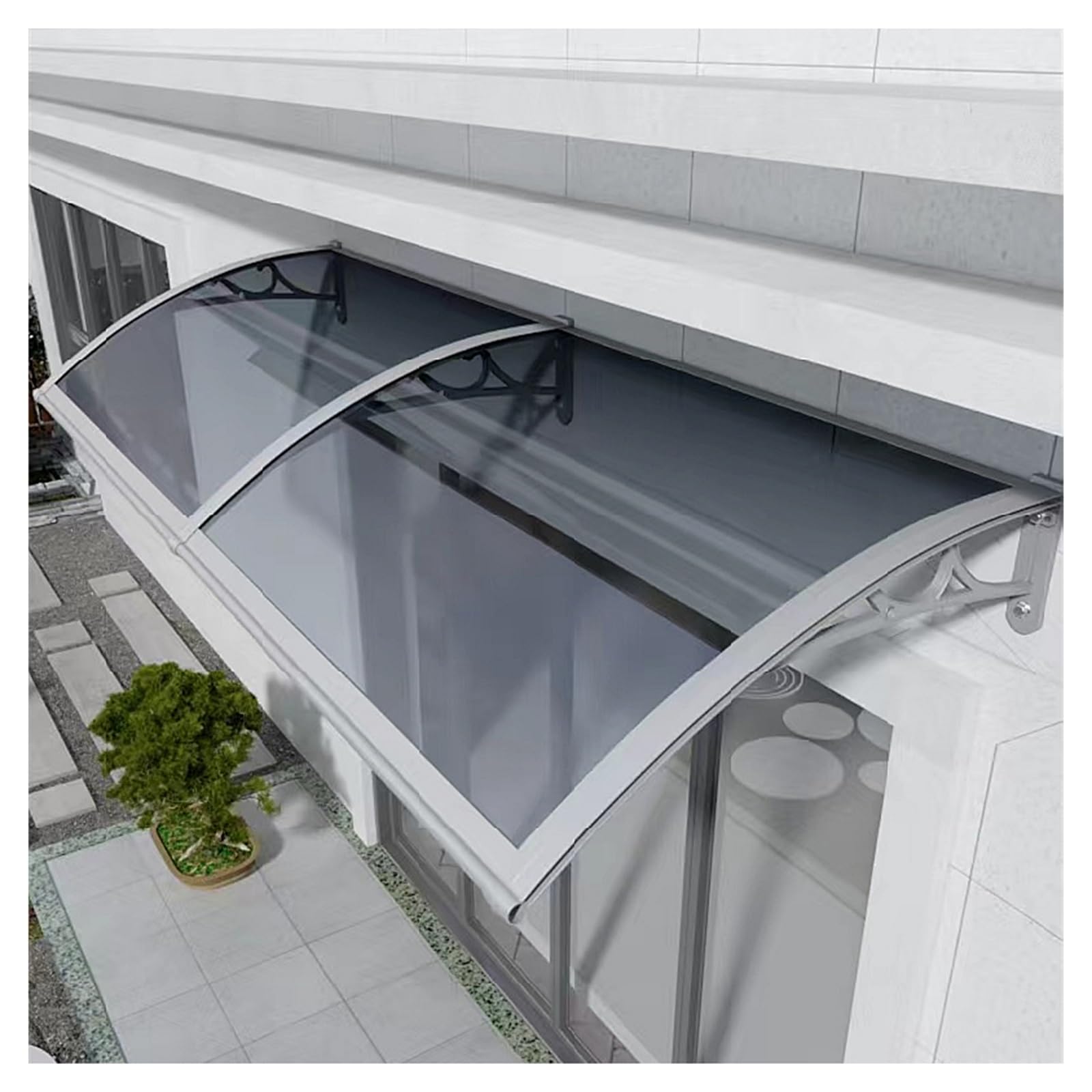 GJMSSMY Modern Aluminum Door Canopy with UV Protection Stylish 60 x 60 cm Outdoor Awning for Entryway WeatherResistant Terrace Cover Durable Patio Shelter