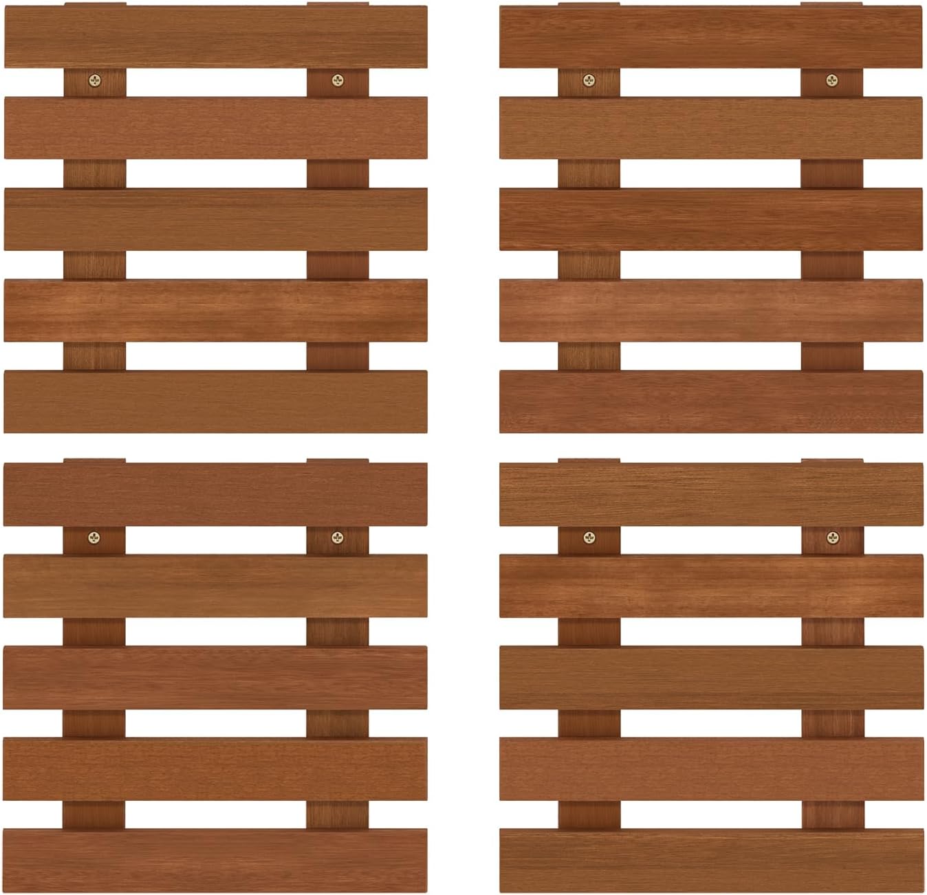 Furinno TIOMAN Outdoor Vertical Wall Planter, Set of 4 Wooden Hanging Planters, for Indoor, Outdoor Plants, Balcony, Patio, Natural