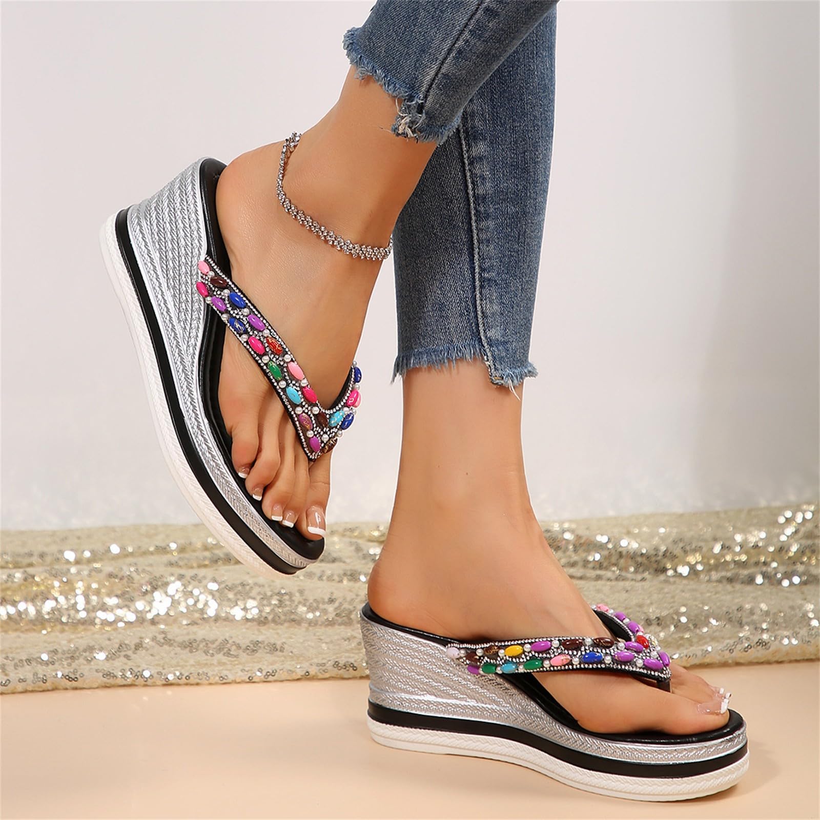 Generico Sandales OrthopéDiques Femme Confortables LéGèRes AntidéRapantes Semelle Souple Respirantes Chaussures Femme éTé Mode Mules Support Pieds Larges Ville Usage Quotidien