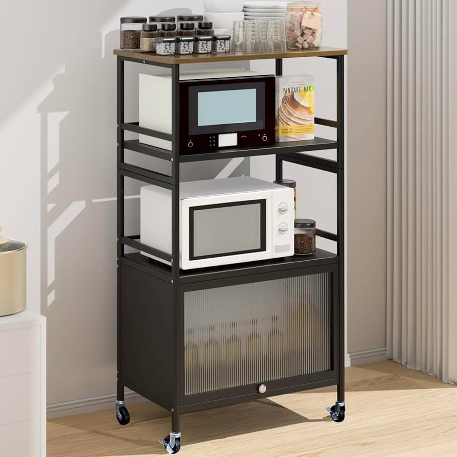 Amazon.co.jp: FaitLux キッチンラック レンジラック キャビネット付き Amazon.co.jp: FaitLux キッチンラック レンジラック キャビネット付き