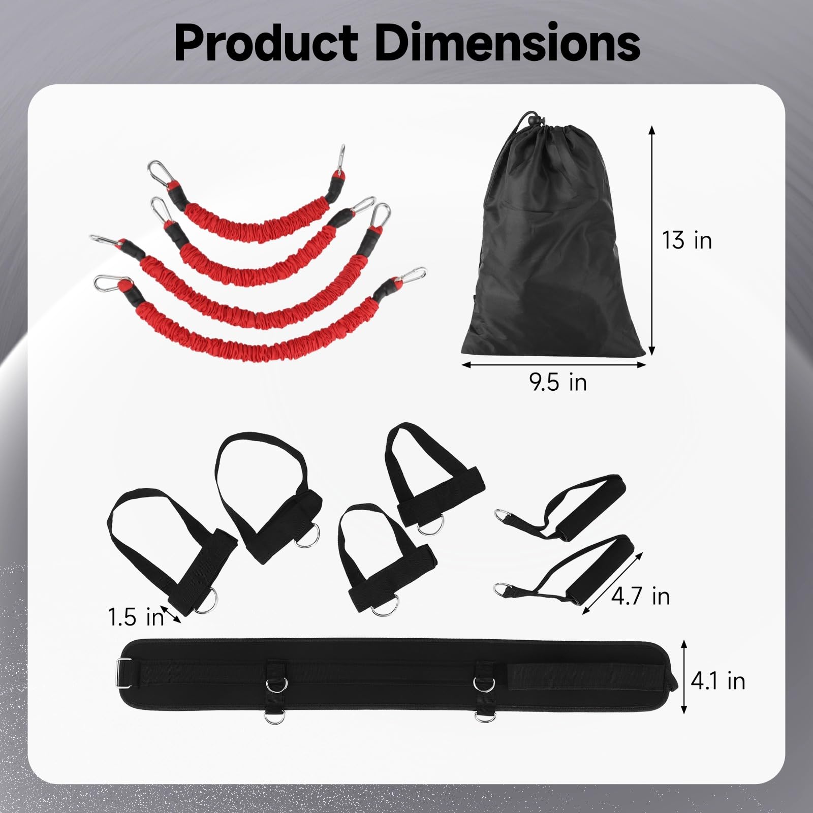12 STK. Box-Widerstandsbänder-Set, 15 lbs Widerstandsbänder mit verstellbaren Handgelenk-, Knöchelmanschetten und Hüftgurt, tragbares MMA-Trainingsset für Schnellkraft, Tempo, Beweglichkeit