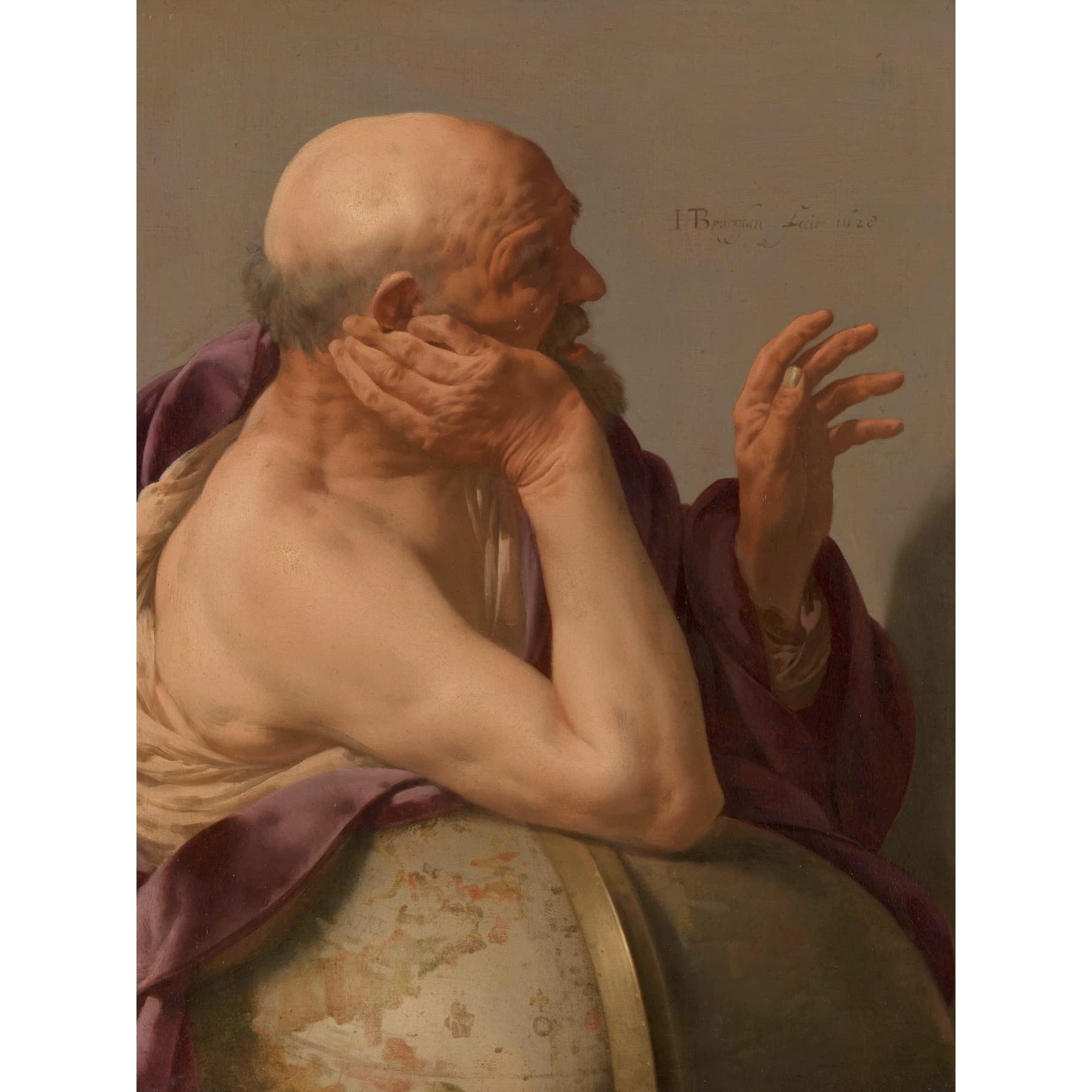 Artery8 Hendrick Ter Brugghen Heraclitus Painting Large XL Wall Art Canvas Print