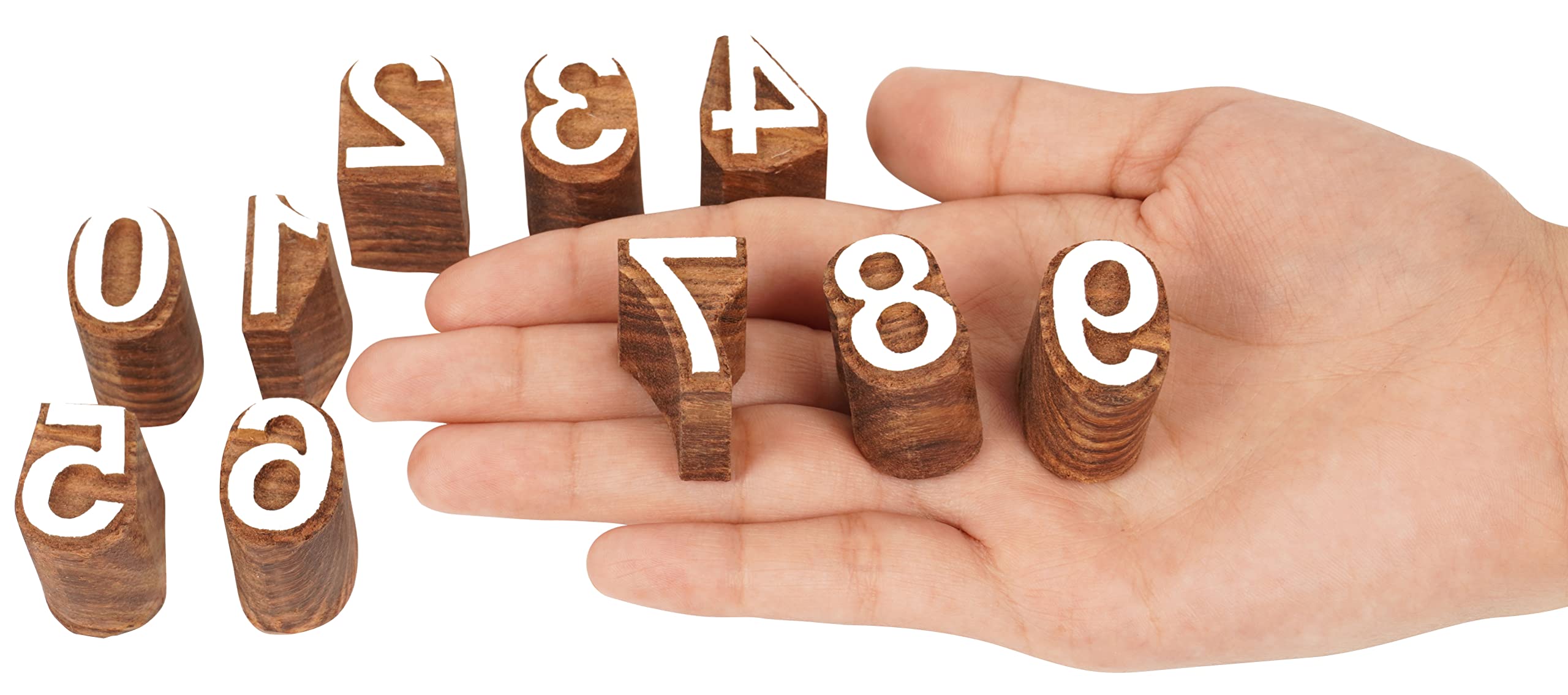 Textil druck block 0-9 nummer Hand Geschnitzte Holz Zahlen Holzstempel Holz Block Druck Textilstempel Fur Gewebe- / Keramikblocke