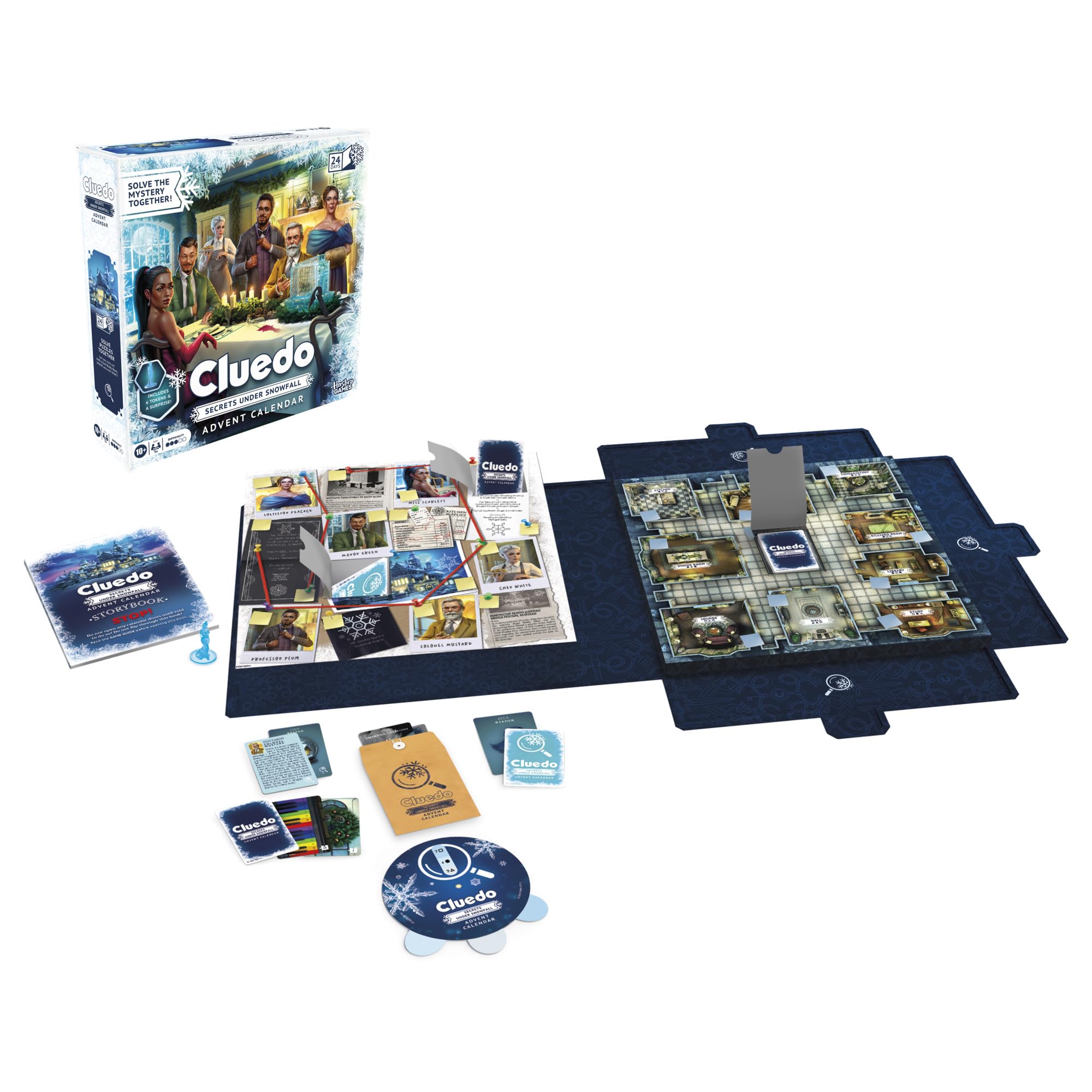 Cluedo Calendrier de l'Avent : Secrets Under Snowfall – Version Anglaise