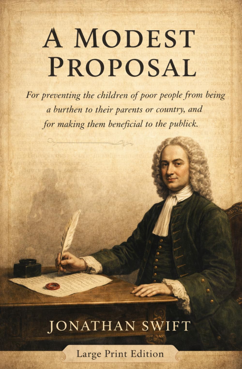 A MODEST PROPOSAL: For Preventing The Children of Poor People In Ireland, From Being a Burden on Their Parents or Country, And For Making Them Beneficial To The Publick (Large Print Edition)