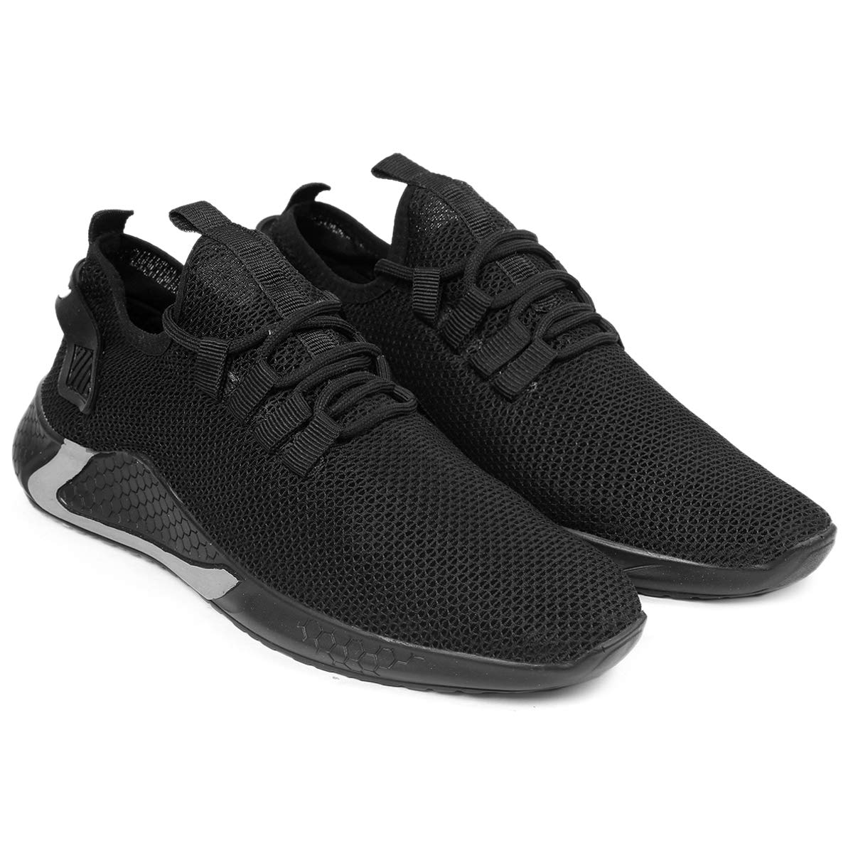 Mens Stylish Fashionable Mesh Material Casual Sports Running Lace-Up Shoe (Black, Numeric_8) (B08JZCS8N6) Amazon Price History, Amazon Price Tracker
