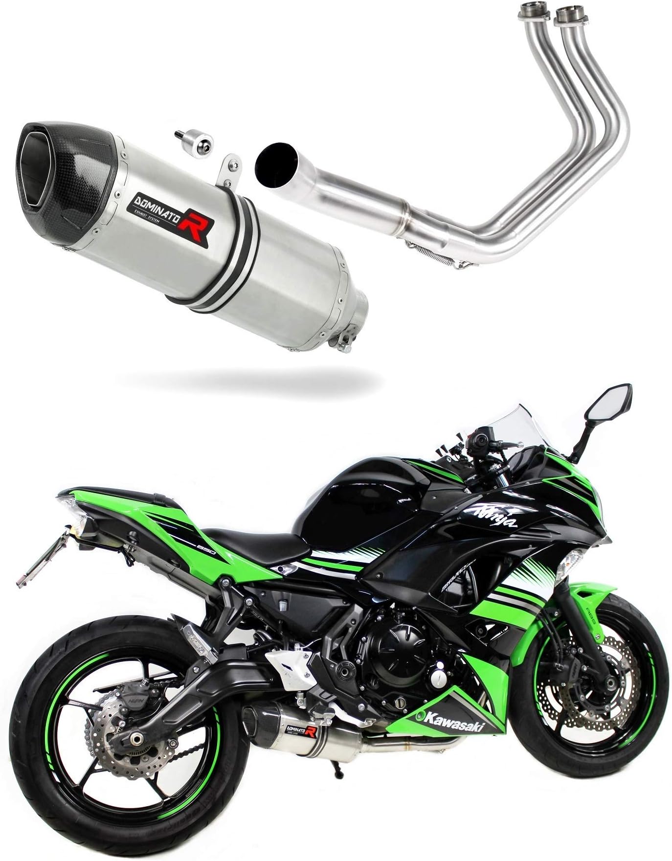 Full Exhaust System Collector Silencer HP1 compatible with NINJA 650 2017-2023