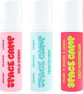 Space CampWellness Jumbo Lip Balm - Originals Pack Variety Flavored Balm (Wild Cherry, Juicy Watermelon, and Frosted Mint) - 3 Pack