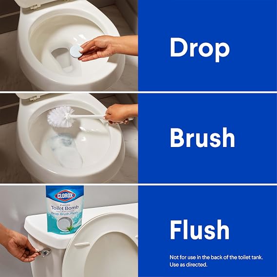 Clorox Foaming Toilet Bomb Toilet Bowl Cleaner, Bleach Free, Fresh Scent, 5 Count
