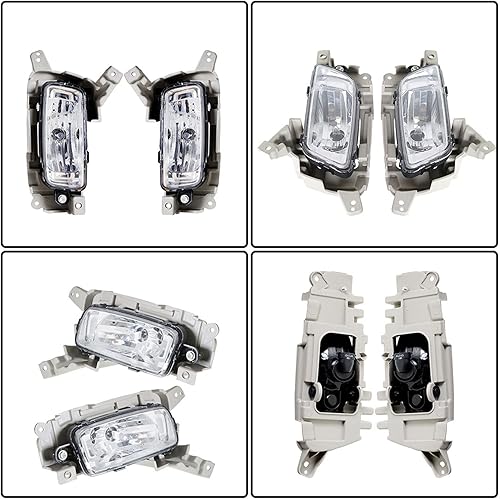 Miniatura 5 de munirater Paquete de 2 luces antiniebla de conducción delantera con bombillas, juego de bisel de repuesto para el lado del conductor y del pasajero