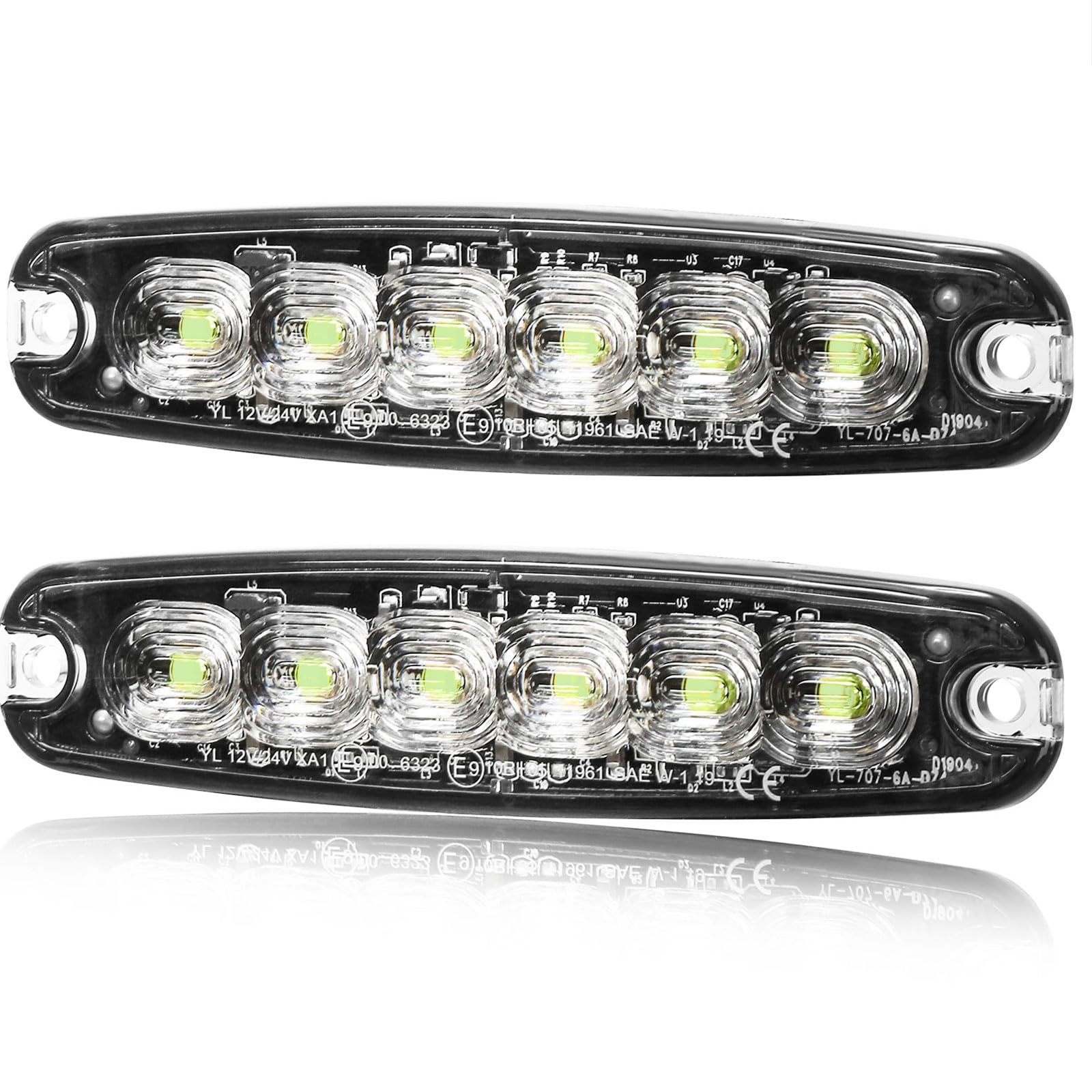 2 Luci Stroboscopiche Emergenza Amber 12V/24V - LED, Impermeabili IP67, 2 Modalità, Per Camion E Trattori - Foto 7