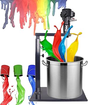 5 Gal/20L Pneumatic Paint Mixer Stirrer - Stainless Steel Liquid Coating Agitator - 2600r/min Lifting Paint Stirring Machine for Paint Dye Hydrosol Mixing