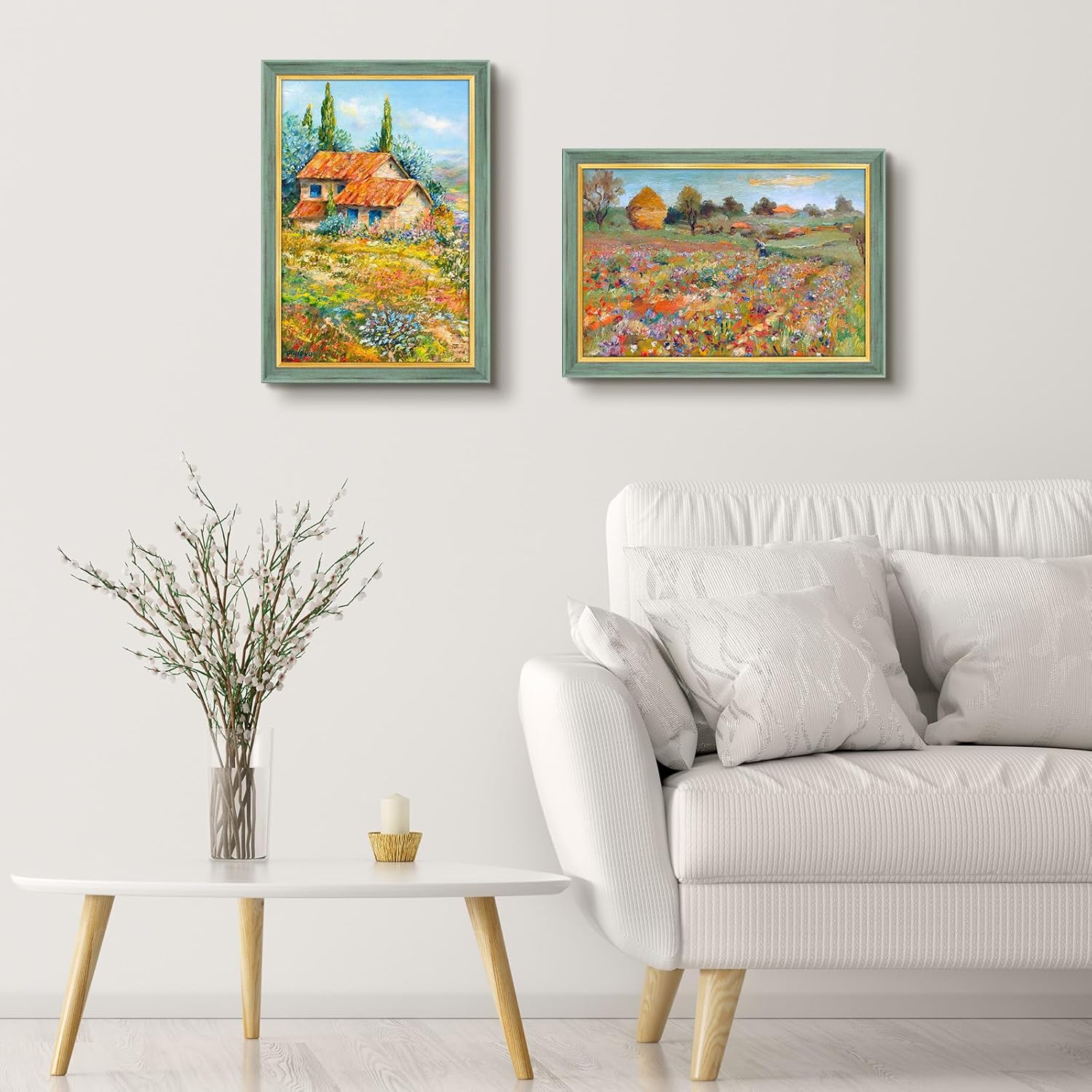 Golden State Art, 12x18 Ornate Vintage Finish Picture Frame, Green With Gold Color