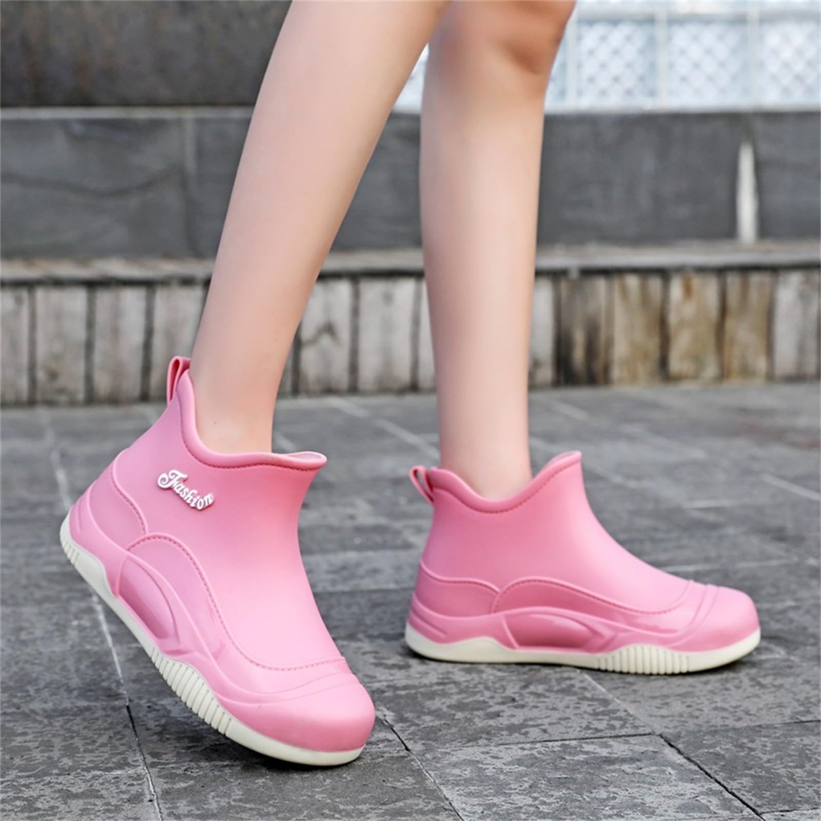 Botas de agua para mujer, botas de lluvia cortas, botas de goma impermeables, botines de lluvia, botines de lluvia, botas de lluvia, antideslizantes, para jardín, exteriores, botas de lluvia