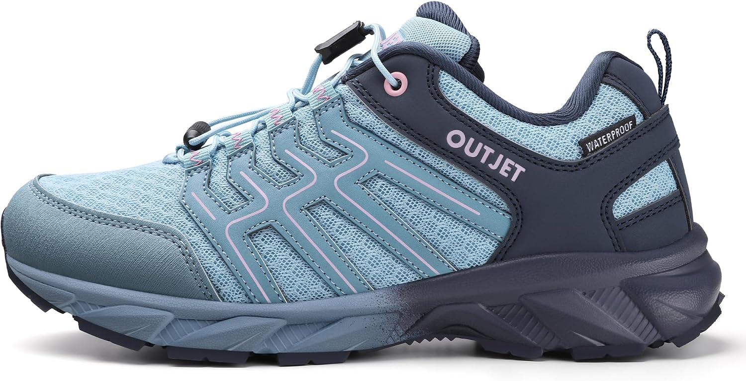 Women's Waterproof Hiking Shoes Quick Laces Lightweight Comfortable Breathable Non-Slip Trails Outdoor Sneakers