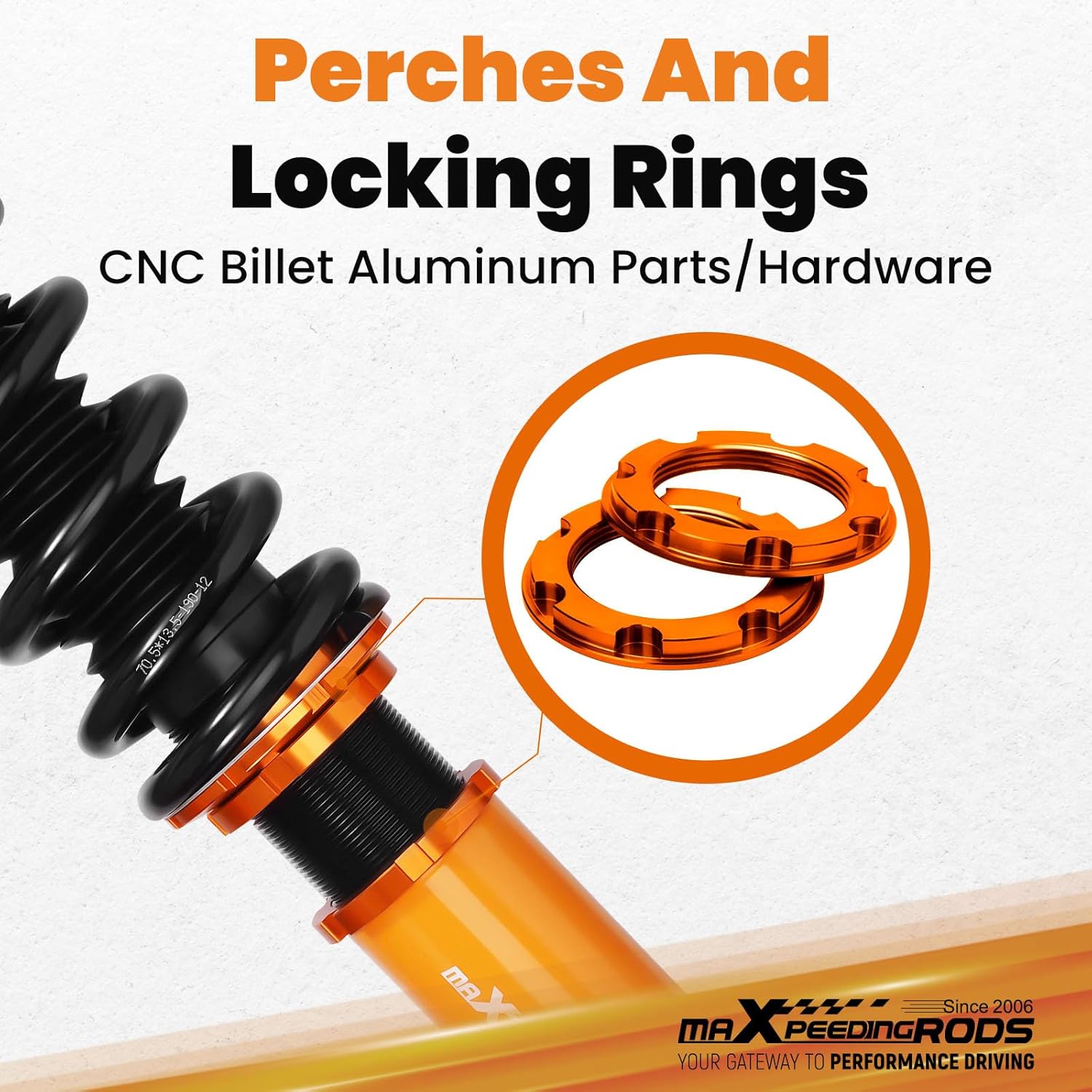 maXpeedingrods Coilovers for Lexus IS250/IS350 RWD 2006-2013, for Lexus IS F RWD 2008-2014, Height Adjustable Coilovers Suspension Kit Struts, Preset Damping Lowering Kit Gold