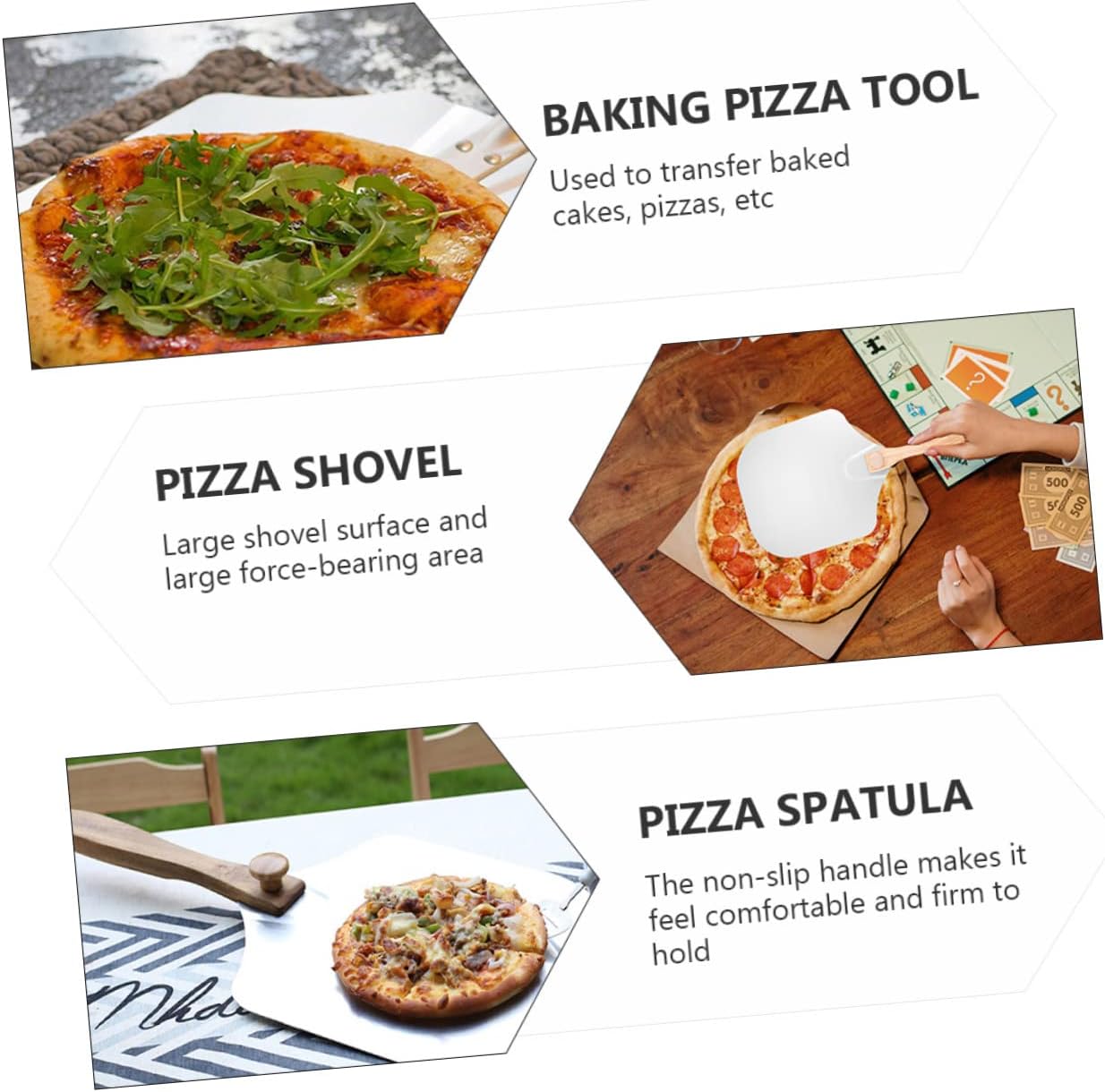 KICHOUSE Pizza Paddle Sliding Spatula Baking Pizza Tool Long Handle Shovel Paddle for Oven