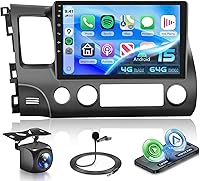 Vista 10 de Estéreo de coche 2G+32G para Honda Civic 2006 2007 2008 2009 2010 2011 con Carplay inalámbrico Android Auto, radio de coche Android de pantalla