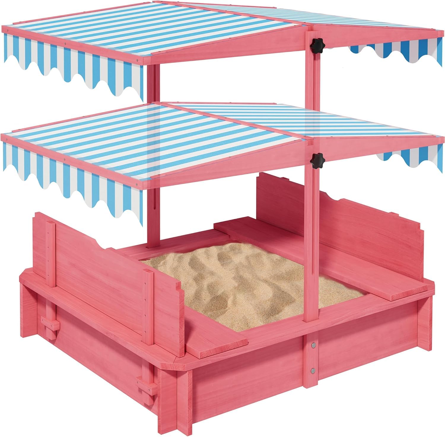 Amazon.com: Wooden Kids Sandbox with Height-Adjustable UV