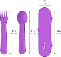 Vista 8 de Bentgo® Lonchera para niños con utensilios de plástico reutilizables para niños (morado)