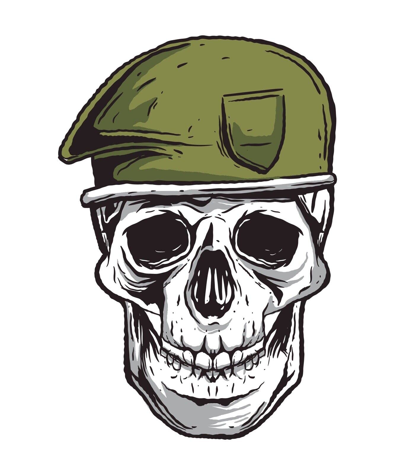 US Army Green Beret Skull Decal 4 Inch - Special Forces Military Sticker For Car & Truck