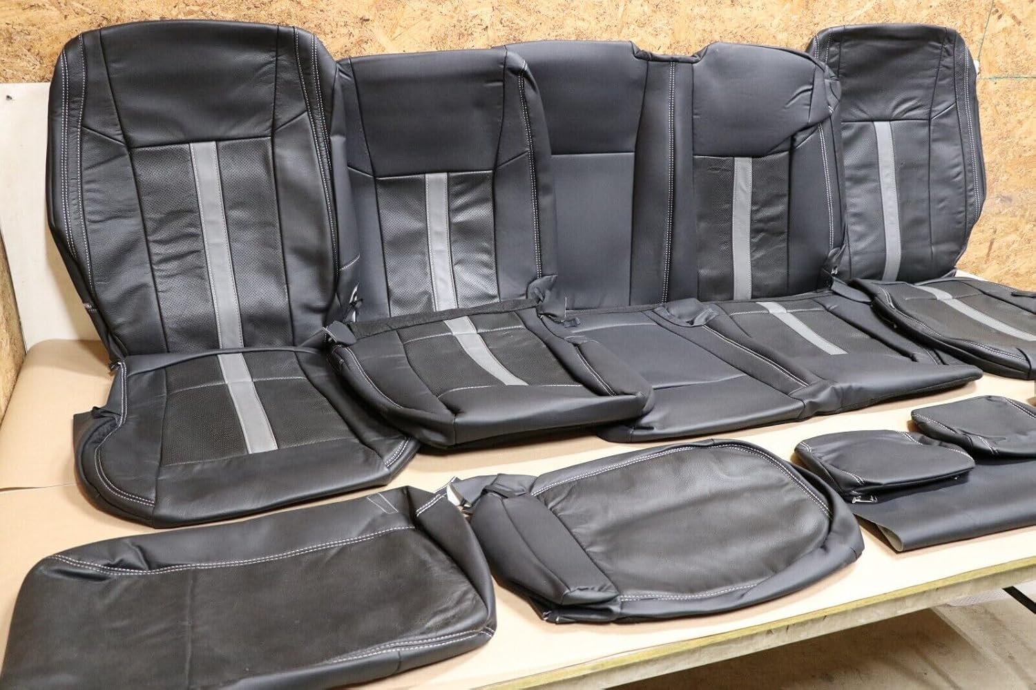 2015-2020 Ford F-150 XLT SuperCrew Leather Seat Covers Black Gray SEMA Edition