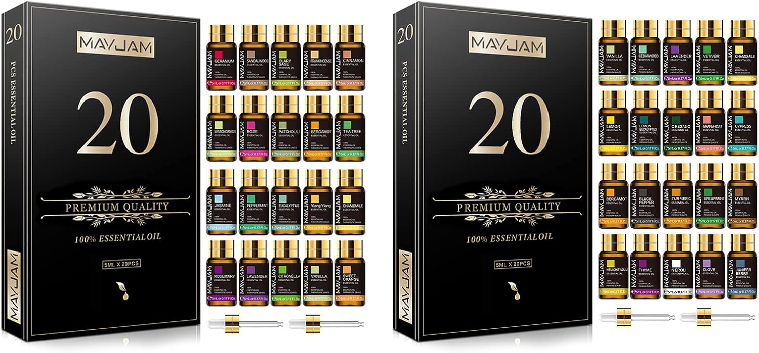 20x5ML Essential Oil Gift Set, Pure Essential Oils for Diffusers for Home, Long Lasting Scents 20x5ML Essential Oil Gift Set, Pure Essential Oils for Diffusers for Home, Long Lasting Scents