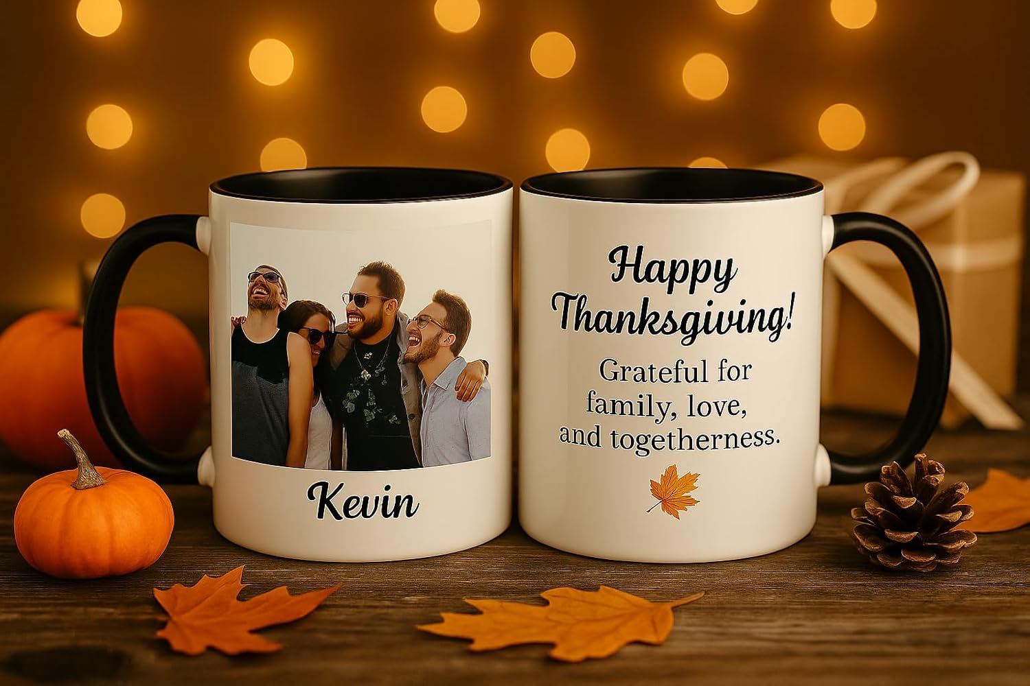 Personalized Coffee Mug 11oz Ceramic – Custom Photo, Text or Logo Cup | Double-Sided Print, Dishwasher & Microwave Safe | Gift for Thanksgiving, Mom Dad Teacher Friend Birthday Christmas (Blue) - Image 6