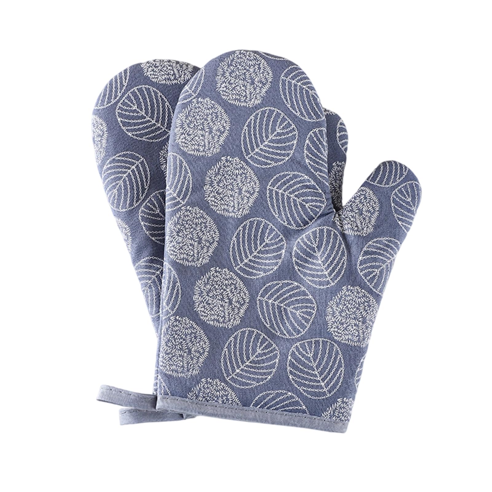 Oven Gloves, Non Slip Kitchen Oven Mitts Heat Resistant, for Baking Grilling Cooking Microwave BBQ Air Fryer Hot Dishes 2Pcs Blue