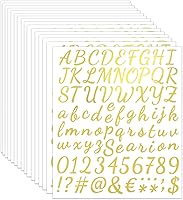 Vista 11 de ELANE 1296 piezas de 16 hojas de calcomanías de letras y números, calcomanías de letras impermeables para buzón, letras y números para fuera