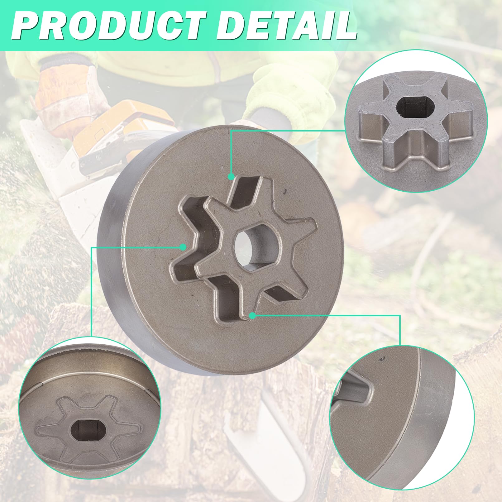 Adefol Piñón de accionamiento para Dewalt DCCS620B DCCS620P1 DCCS670X1 DCCS690B DCCS690H1 DCCS690M1 DCCS670B DCM575 DCM565 Motosierra, disco pasivo avcePerno y arandela, reemplazo 906182228