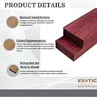 Vista 4 de 4 tablas exóticas de madera dura Purpleheart de 3/4 x 2 x 24 pulgadas Madera seca al horno para manualidades, torneado y proyectos de carpintería
