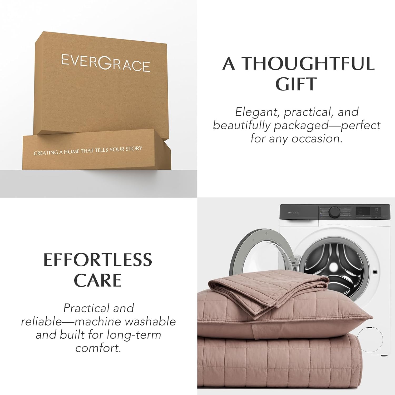 EVERGRACEHOME 100% Cotton Box Stitch Quilt Bedding Set Queen Size 3 Pieces, Garment-Washed Lightweight Soft Cozy Coverlet, Quilted Bedspread Sets with 2 Shams for All Season, Clay - Image 9