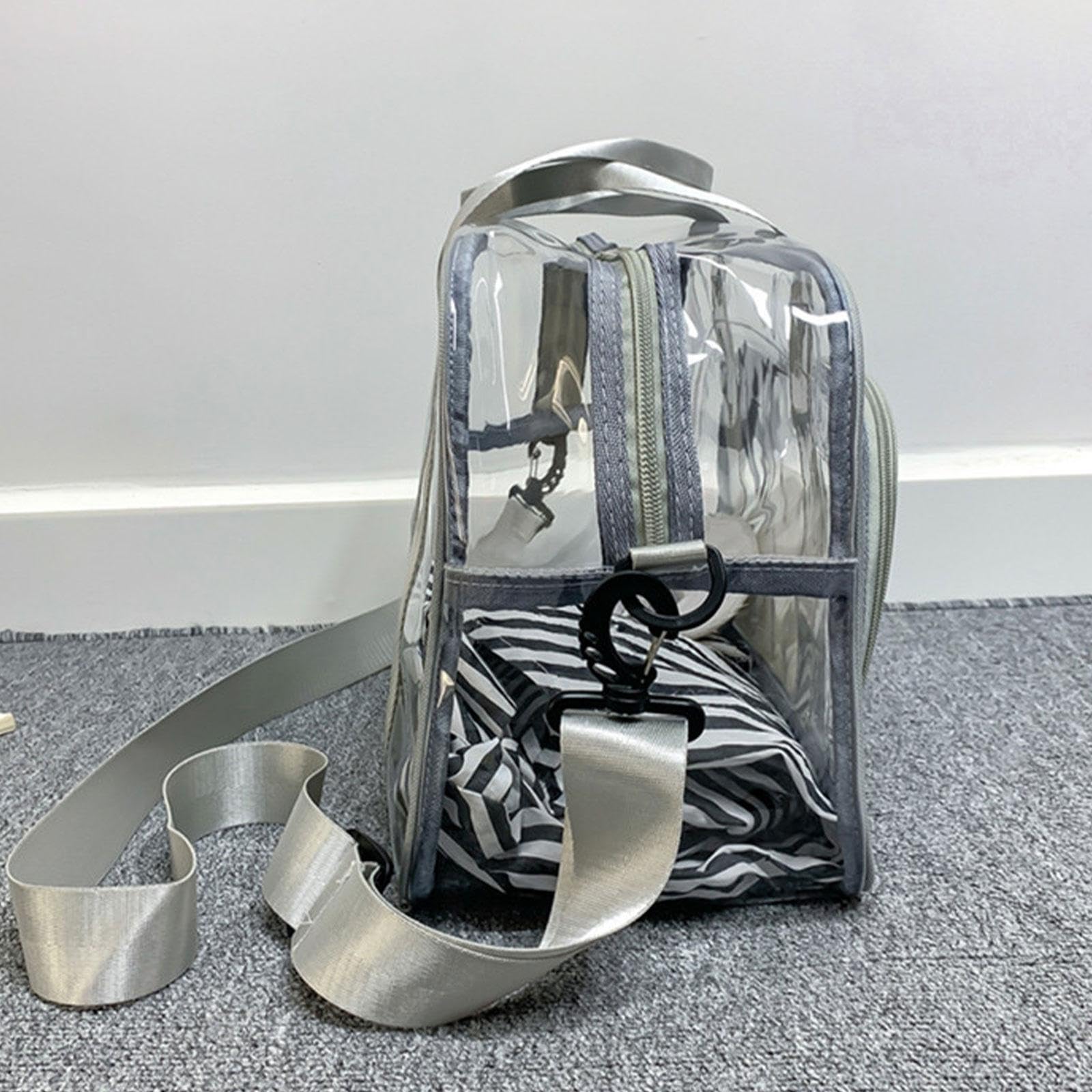 Transparenter Kulturbeutel Aus PVC, Wasserdicht, für Flugzeug, Fitnessstudio, Arbeit, Grau