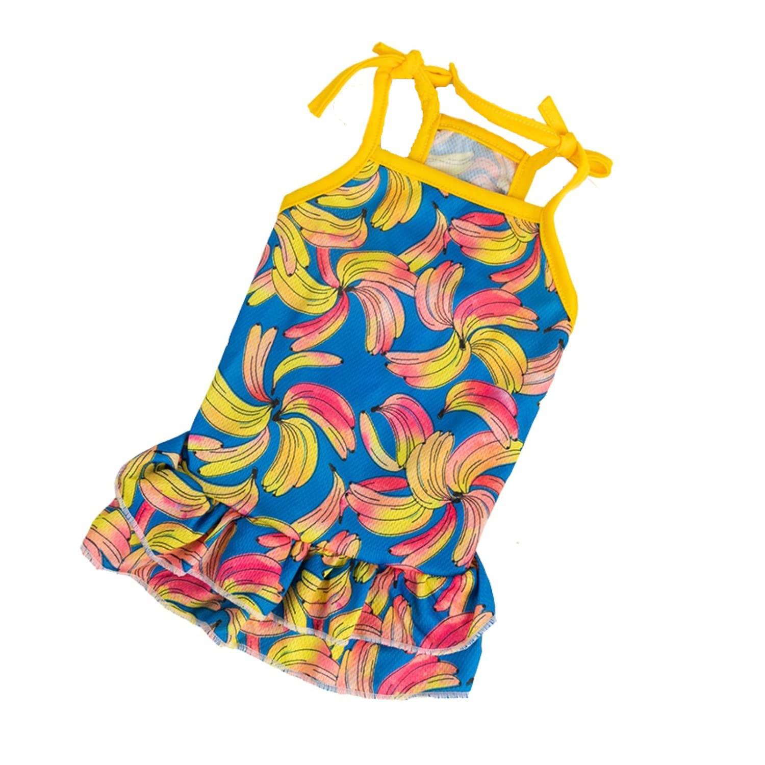 Pet Skirt, Cute Printed Puppy Summer Dress,Tank Top Suitable for Cat Small Medium Dog_XL(Banana 1)