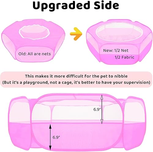 Miniatura 4 de Amakunft Corralito desplegable para animales pequeños con cubierta de malla, 47'' x 23.6'' x 15'' Caja de criador de pollos, Corral de juego