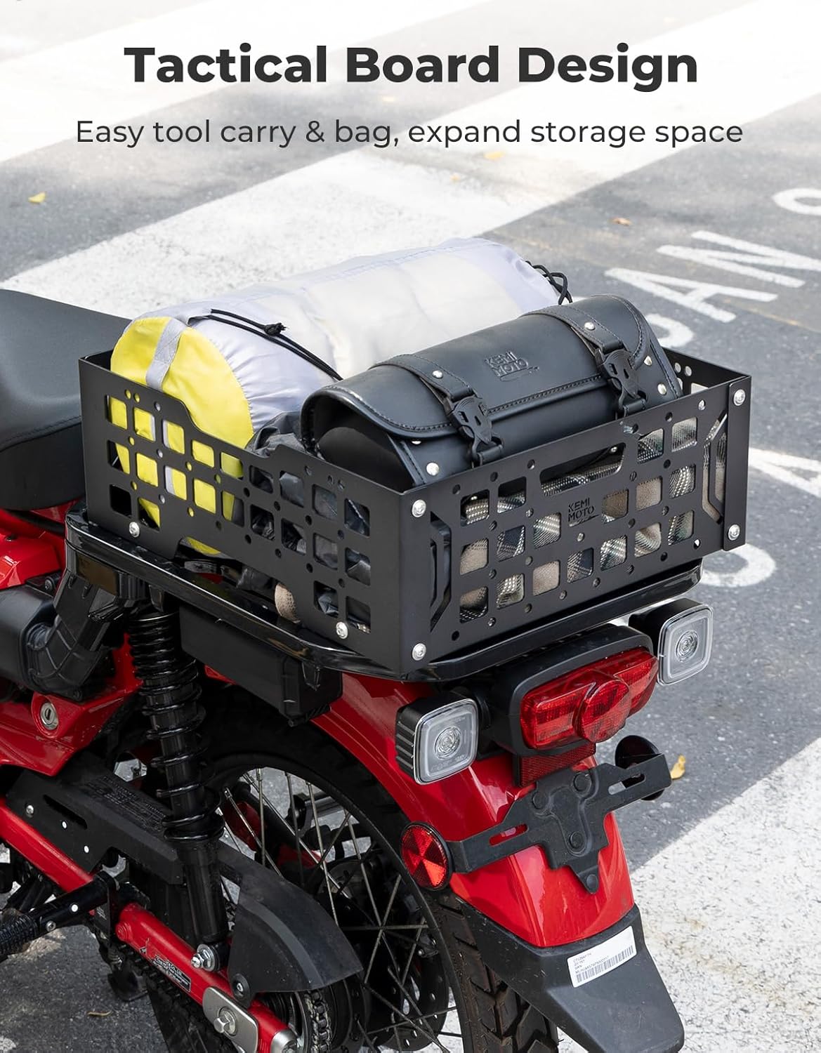 KEMIMOTO Motorcycle Rear Luggage Rack Compatible with CT125 Trail 125 Hunter Cub 2020 2021 2022 2023 2024 2025 2026 Cargo Carrier Support Shelf Bracket Holder