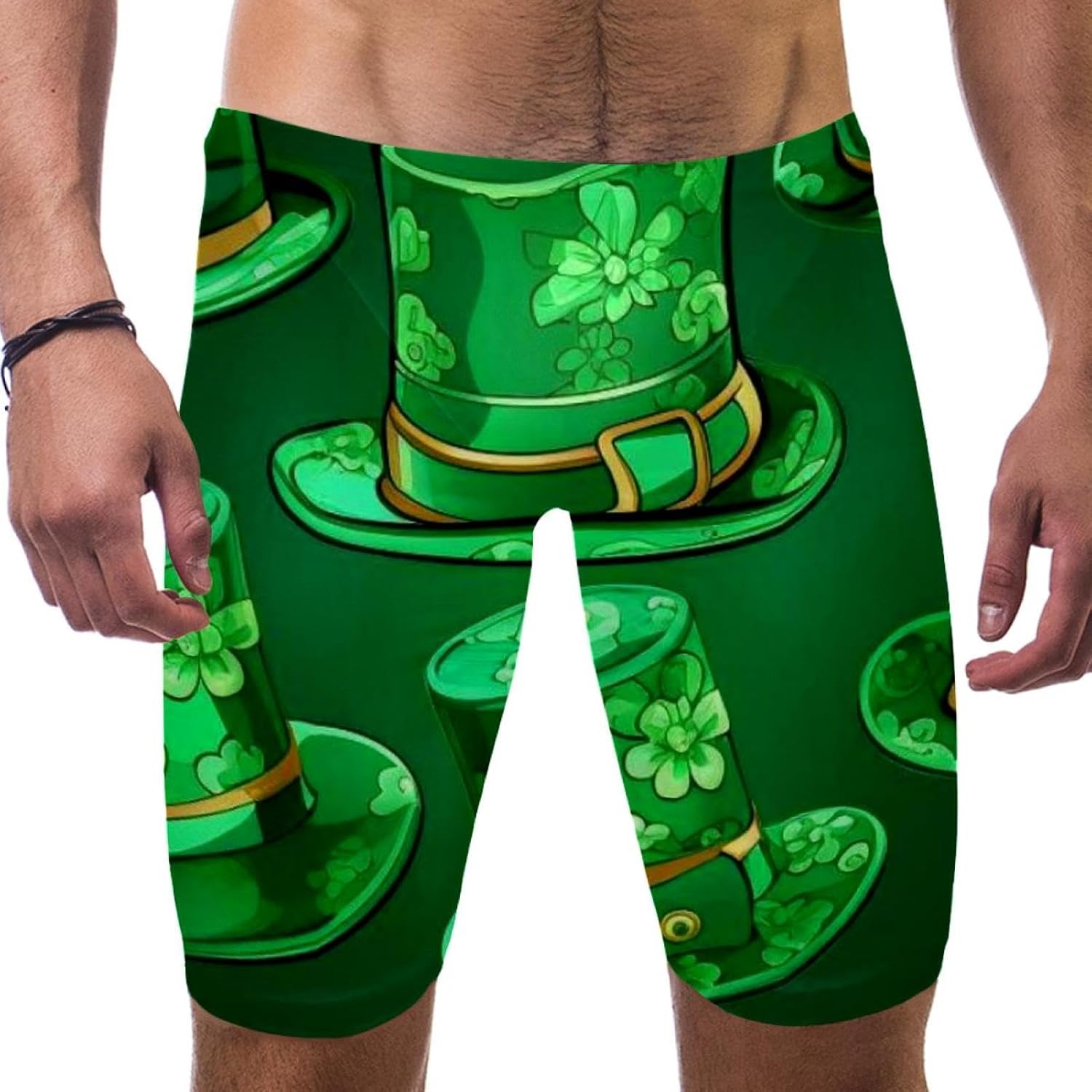 St Patrick's Day Boys' Swim Jammers Youth Competitive Swim Team Suit Quick Dry Athletic Swimming Shorts