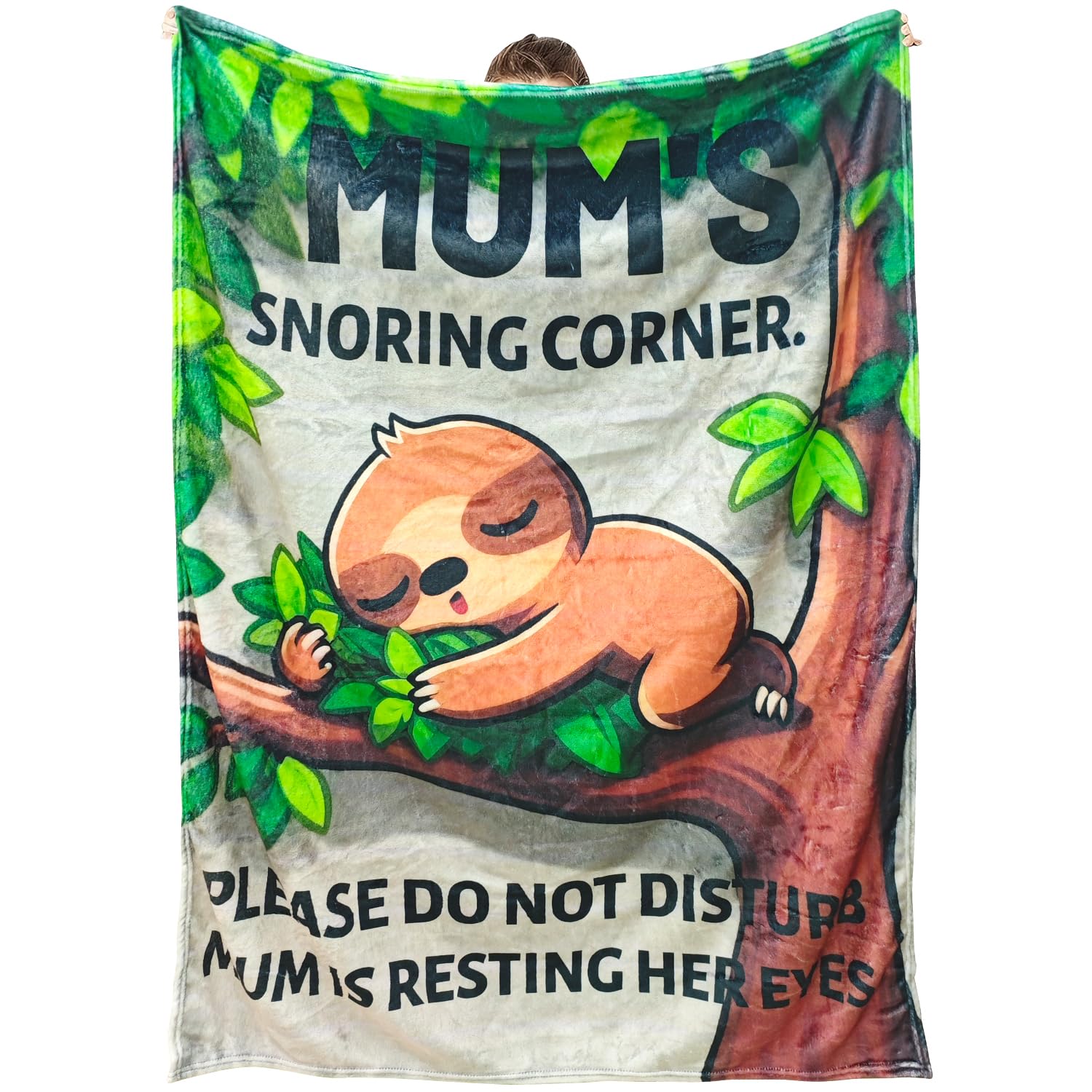 Sloth Fleece Throw Blanket, Ultra Soft Flannel Blanket to Mum Sloth Blankets 100x130cm Animal Throw Blanket Lightweight Plush Fuzzy Bed Blankets for Bed Sofa Napping Christmas Thanksgiving