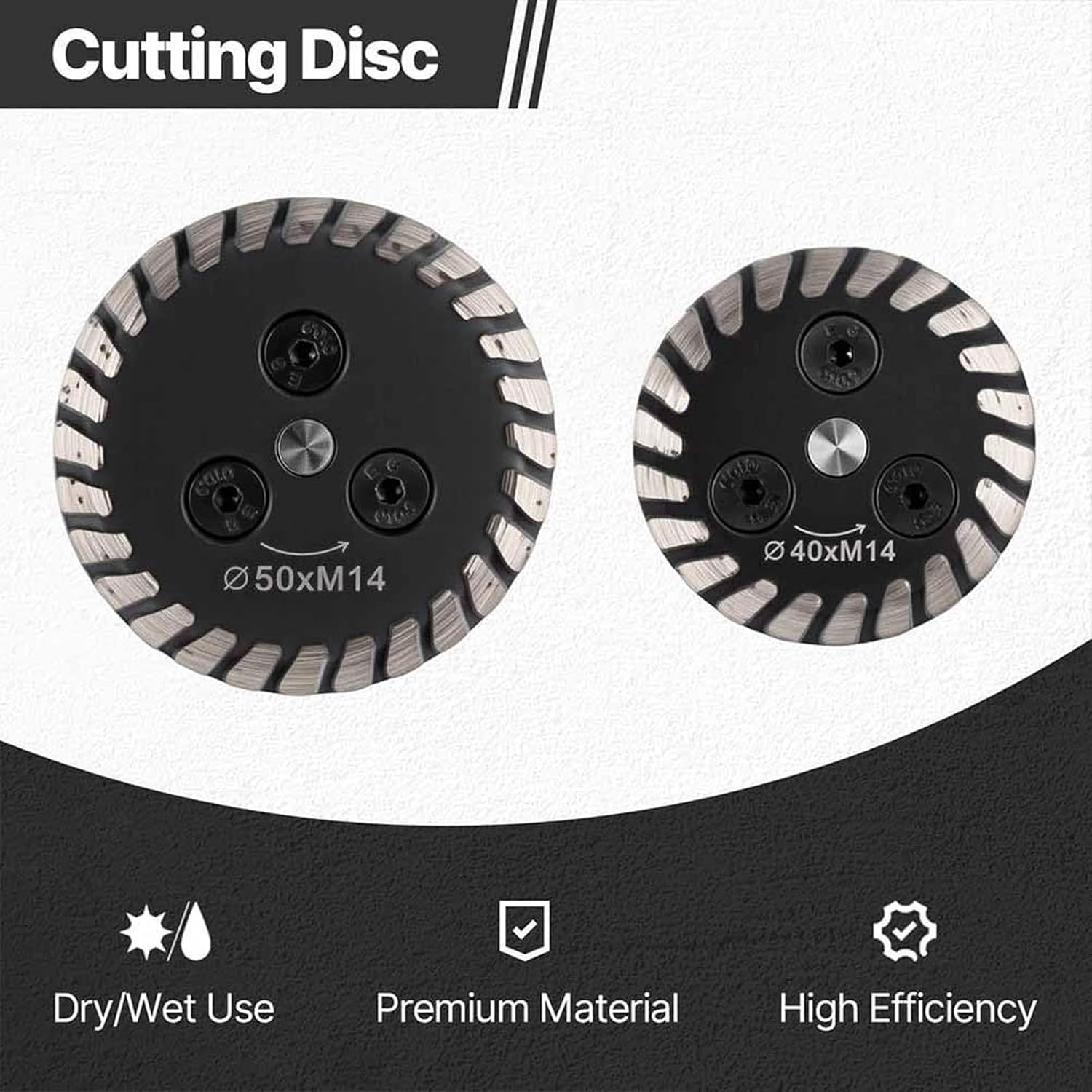 Precision Diamond Carving Wheel (40mm/50mm), High-Density Diamond Blade with Removable Flang, Wet & Dry Use Metals Cutting Wheels Saw for Angle Grinder, Granite, Marble & Tile Engraving (1.57")