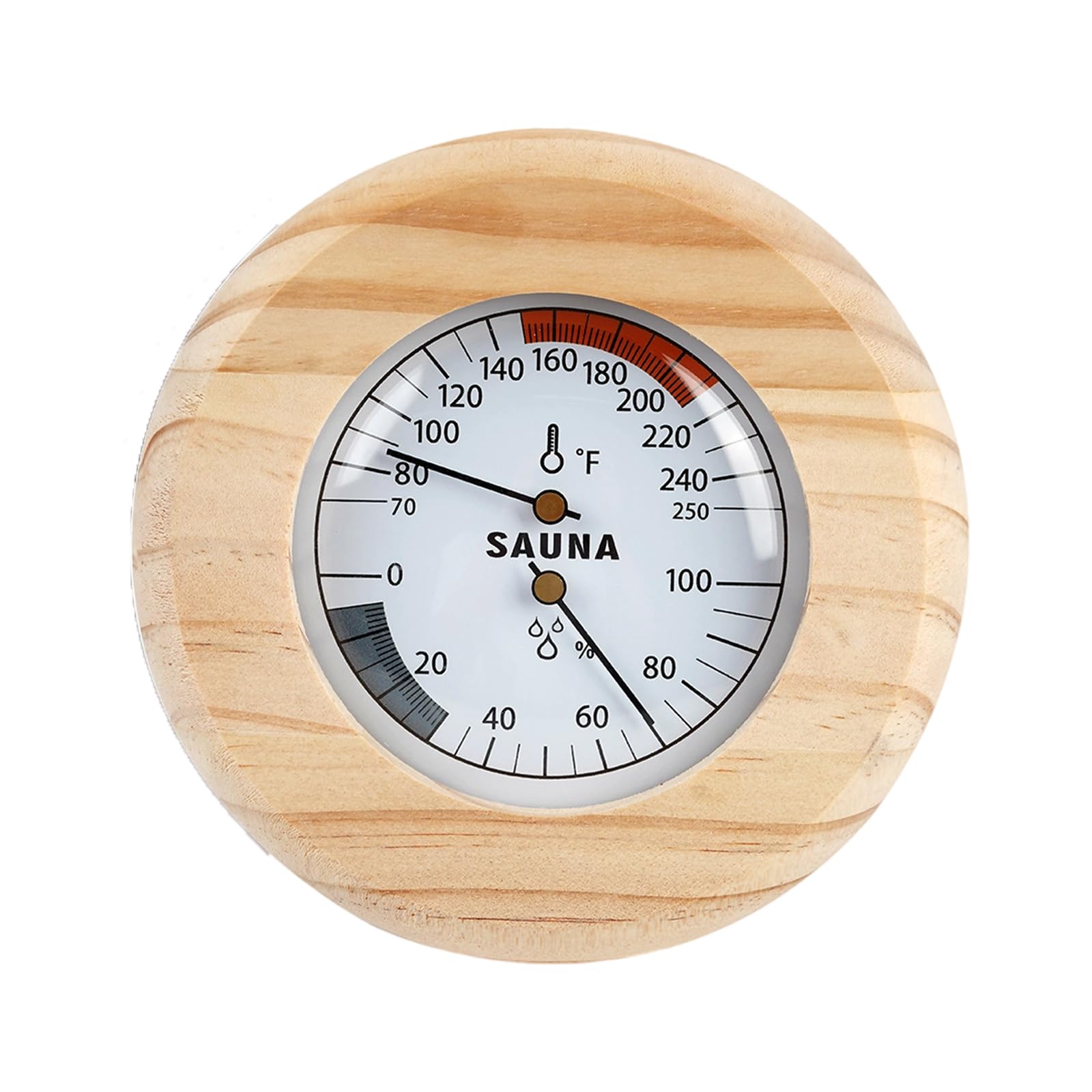 Sauna Room Temperature Humidity Gauge, Wooden Wall Mount Hygrometer with Mechanical Analog Display for Room Analog Sauna Wall Gauge Climate Meter Wooden Hygrometer Mechanical Temp Humidity Mount