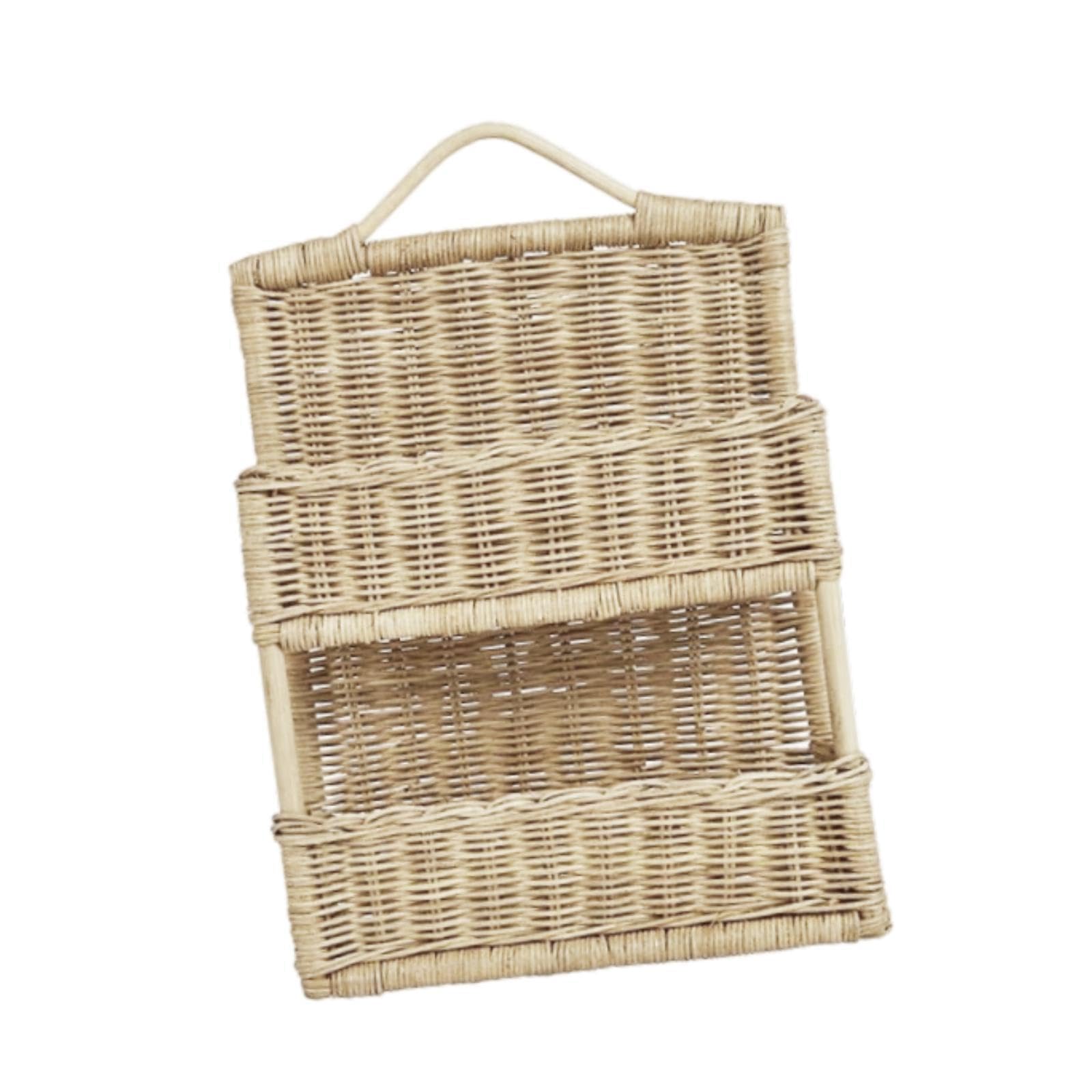 Zambuph Nordic Rattan Wall Mounted Basket Living Room Woven Wall Basket Offers Multifunctional Storage Options For Organized Spaces Fruit Vegetable Planter